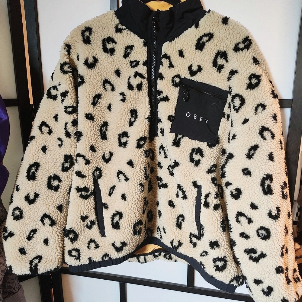 Obey Black and Cream Sherpa Jacket!